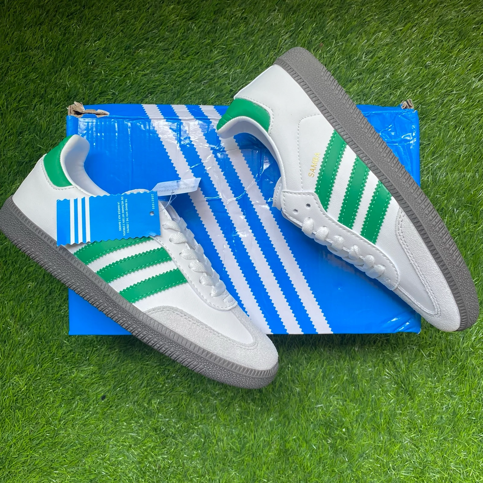 Adidas Samba OG Blancas Verdes | Talla 39 | Nuevas | Con Caja
